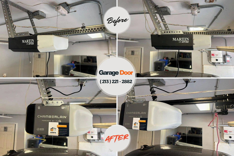 Before and after: garage door spring repair Kensington Park, FL